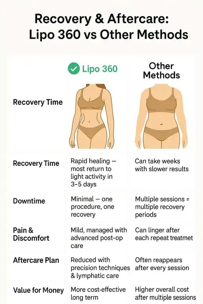 Recovery and Aftercare for Fat-Dissolving Surgery 2 Table to show fat dissolving injection aftercare Hove